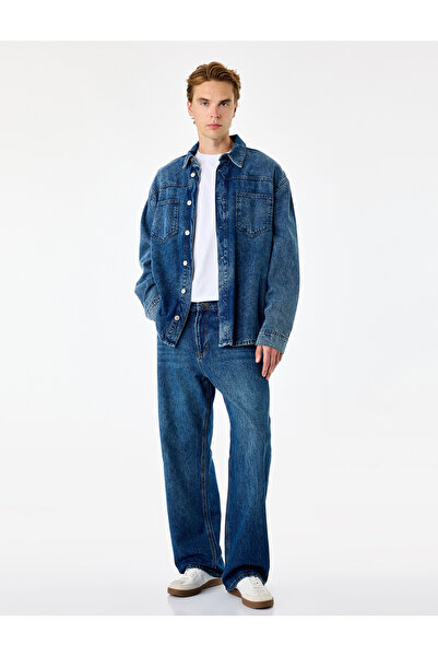 Koton Normal Waist Cotton Loose Fit Jean Trousers - Steve Jean