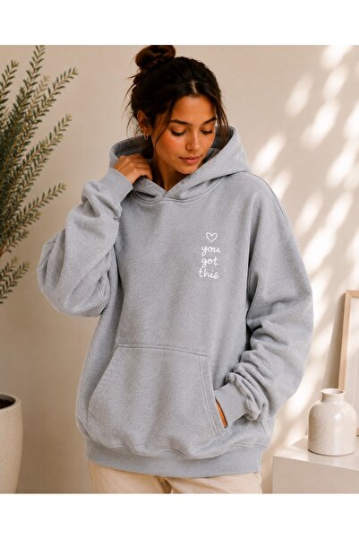 TREND EMMODA Women's Minimal Printed Oversize Sweatshirt