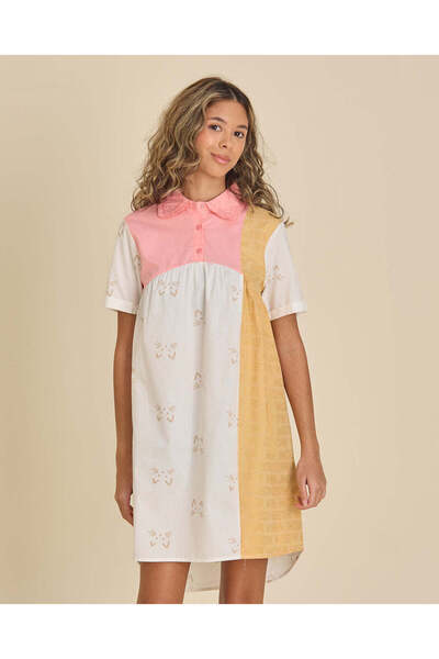 REDTAG Girls Multicolour Cut Panel Dress