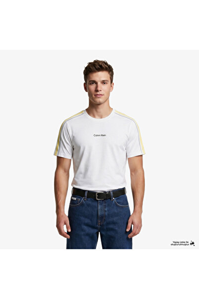 Calvin Klein Tape Erkek Beyaz T-Shirt