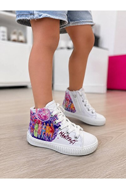 Görkem bebe ayakkabı ve tekstil Girls' Manifest Character-Shoes with Side Zip...