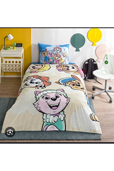 Taç Lisanslı Paw Patrol Cloud 120x200cm Lastikli Çarşaflı Tek Kişilik Nevresi...