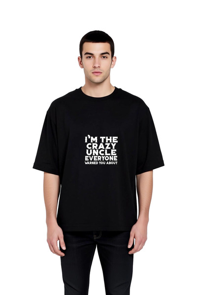 PayBuy Printed Men's Oversize T-Shirt with the Text: Crazy Uncle Humor
