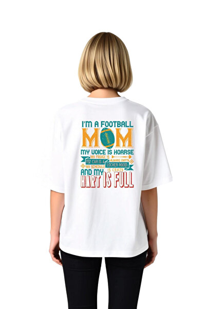 PayBuy Γυναικείο μπλουζάκι Oversize Football Mom Chaotic Life με στάμπα, κοντ...