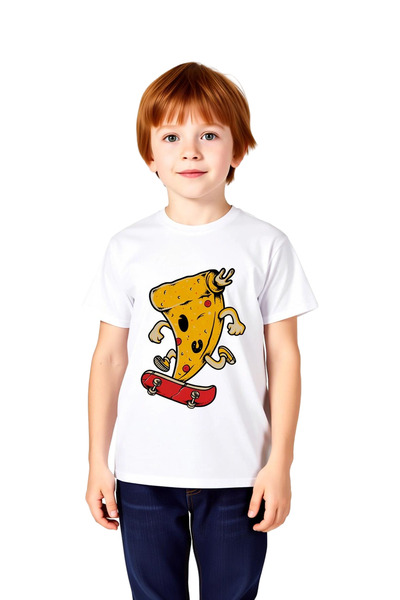 PayBuy Skateboarding Pizza Fun Printed Kids T-Shirt