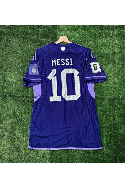 BREATHLESS Arjantin 2022 Dünya Kupası Lionel Messi Deplasman Forması