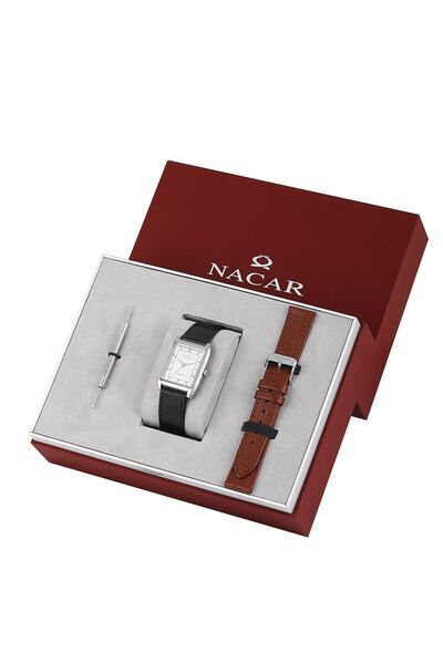 Nacar SİYAH HAKİKİ DERİ ERKEK KOL SAATİ