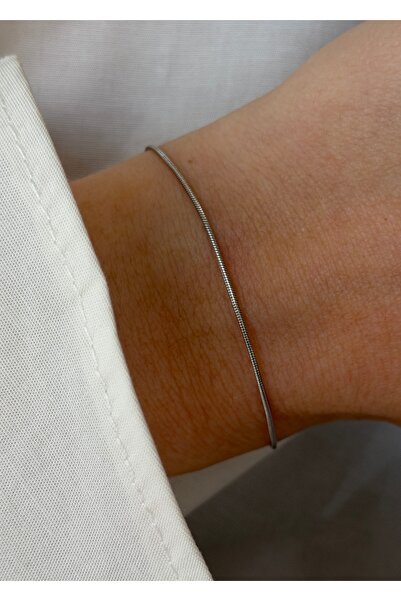 KİLİGİSTANBUL Steel Unisex Thin Italian Chain Bracelet 16+5 cm
