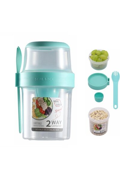 STARSTAR Yogurt cup, double-walled with spoon, 310ml, green.