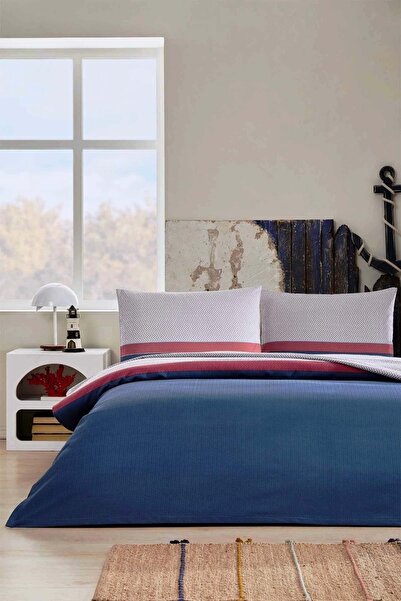 Özdilek Rf -Futurista Blue- Double Pique Set with Elastic Sheets