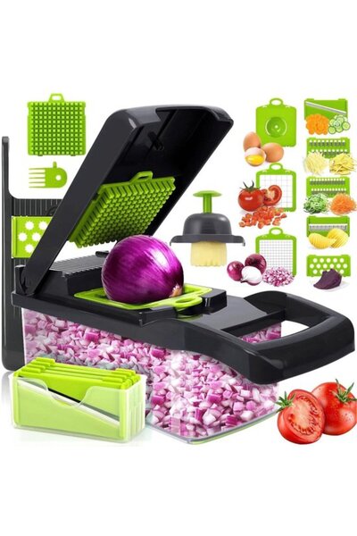 STARSTAR Multifunctional vegetable slicer set (14 pieces), including storage ...