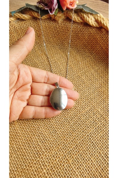 Yeşim Aksesuar Openable Memory Necklace with Cover, Picture Can Be Inserted, ...
