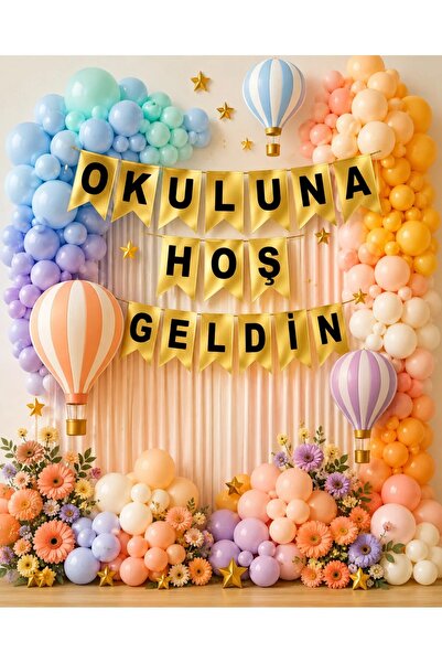 PROMISEBACKDROP2 200x200 cm Ek Dikişli, Okuluna Hoş Geldin, Okul Etkinlik Kum...