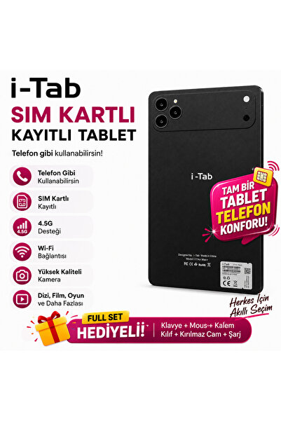 asfteknoloji İ-Tab 17 ProMax Tablet Sim Kartlı-Klavye+Mous+Kalem+Kılıf+Kırılm...