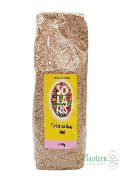 SOLARIS Tărâțe de grâu mari Solaris, 500 g – Sursă naturală de fibre, sprijin...