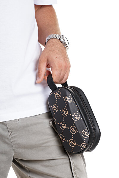 Newish Polo Men's Patterned Handbag Portfolio Bag Zippered Handheld Daily Sty...