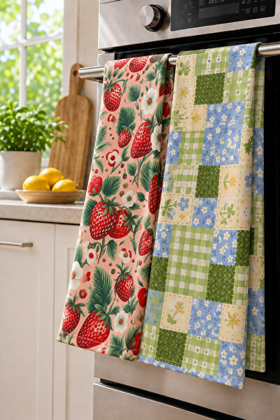 Moud's Mouds 2-Piece Patterned Kitchen Towel 35X50 cm – Digital Print Pattern...