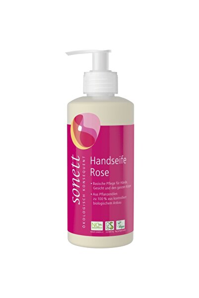 Sonett Săpun lichid cu trandafir organic pentru mâini și corp, 300ml