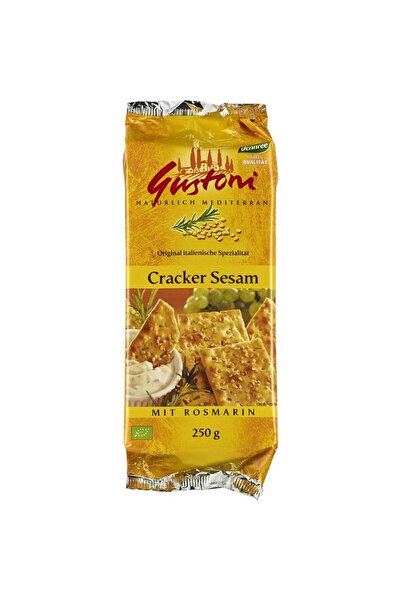 Gustoni Cracker organici cu susan și rozmarin, vegani, 250 g