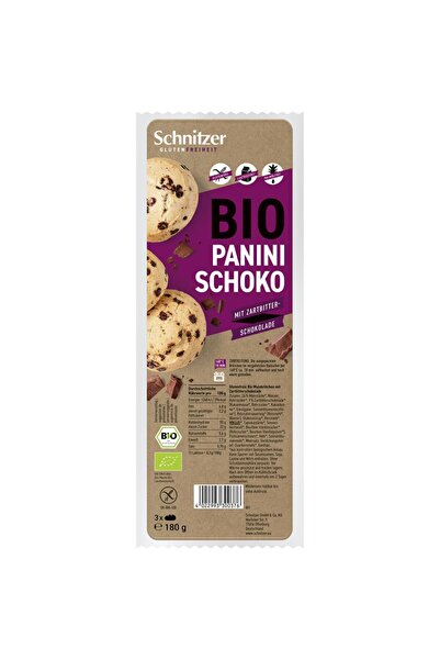 Schnitzer Chifle Panini cu ciocolată, 3 bucăți, bio, fără gluten, 180g