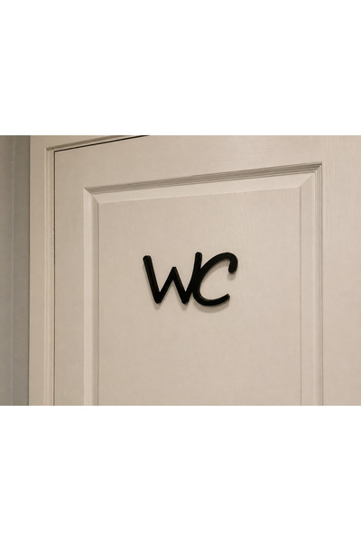 vetria Modern WC Kapı Süsü – Siyah 3D Dekoratif Tuvalet Tabelası | Banyo & WC...