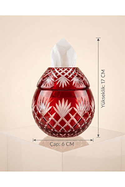 AKDEN STORE Crystal Cut Decor Czech Al Napkin Holder / Glass Napkin Holder