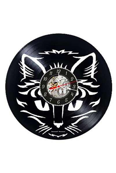 OEM Decorative wall clock made from vinyl record, Stylized Tribal Cat Model, ...