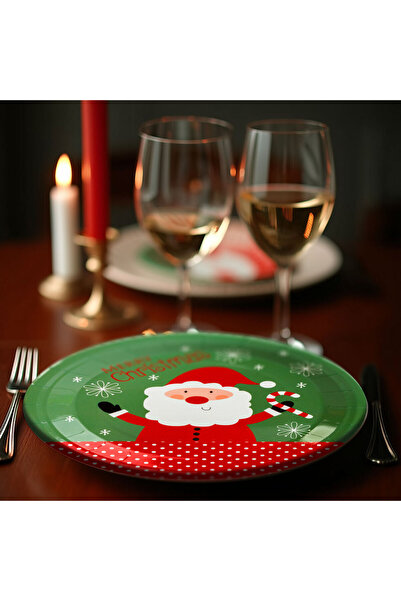 Alista Home Christmas plate set, paper, 12 pieces, 16.5 and 23 cm Santa Claus...