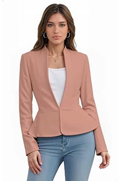 Hybrid & Company Women Double Notch Lapel Sharp Shoulder Pad Office Blazer | ...