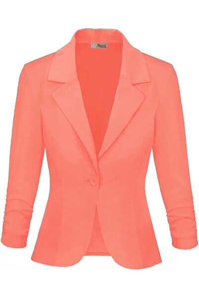 Hybrid & Company Women Double Notch Lapel Sharp Shoulder Pad Office Blazer | ...