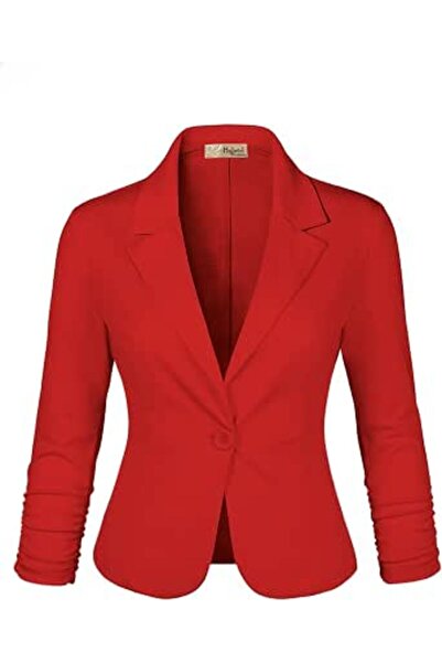Hybrid & Company Women Double Notch Lapel Sharp Shoulder Pad Office Blazer | ...