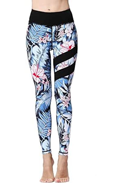GENERAL Women's Printed Yoga Trousers, Slim Fit High Waist Opaque Fitness Run...