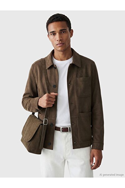 LC Waikiki Lcw Vision Brown Slim Fit Men's Suede Jacket
