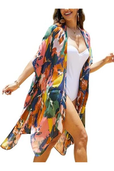 Moss Rose Women's Beach Cover up Swimsuit Kimono Cardigan with Bohemian Flora...