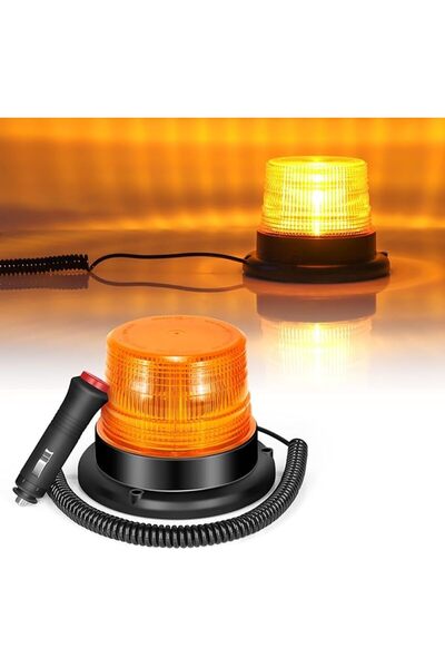 Dinfu Amber Beacon Strobe Light, Magnetic Rechargeable for Work Trucks & Snow...