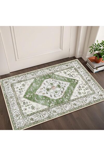 GENERAL Lahome Moroccan Area Rug - 2’x3’Washable Small Entryway Accent Distre...