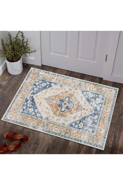 GENERAL Lahome Moroccan Area Rug - 2’x3’Washable Small Entryway Accent Distre...