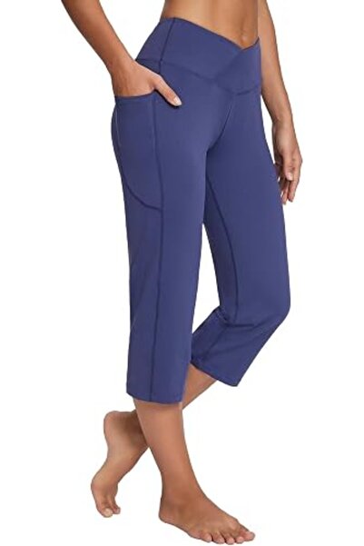 BALEAF Womens Yoga Capri Pants High Waist Capri Leggings with Pockets Wide Le...