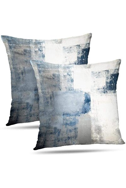Alricc Set of 2 Blue and Grey Art Artwork Contemporary Decorative Gray Home D...