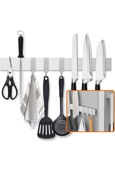GENERAL Fridge Applicable 17 Inch Double Sided Magnetic Knife Holder - Stainl...
