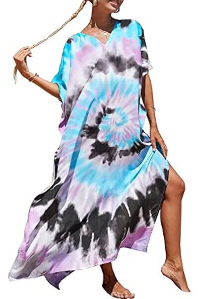 GENERAL Women's Summer Long Beach Dress Kimono Maxi Kaftan Cover ups