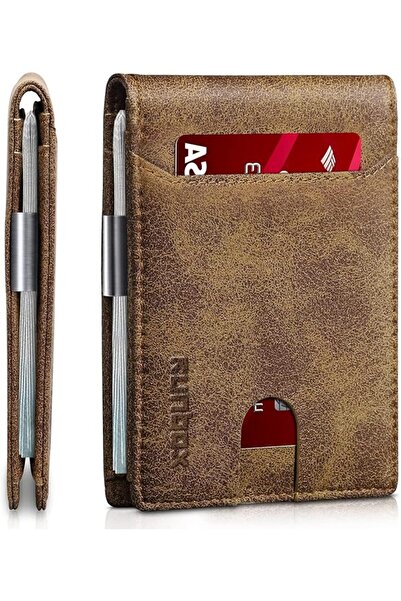 Runbox Top Layer Genuine Cowhide Leather Wallet for Men Slim Mens Wallet-Mone...
