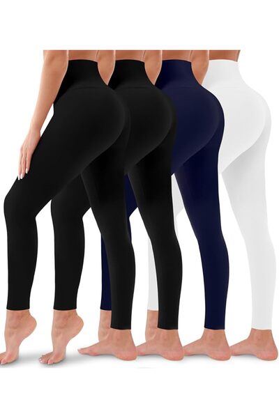 Bluemaple 4 Pack Leggings for Women Butt Lift High Waisted Tummy Control No S...