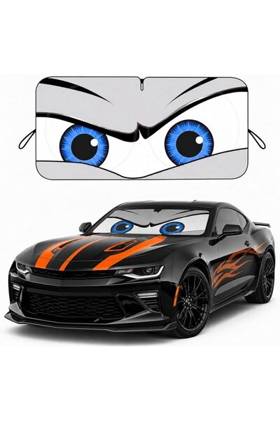 GENERAL eygeufg Car Windshield Sun Shade,Car Sun Shade Funny Car Eyes Sun Vis...