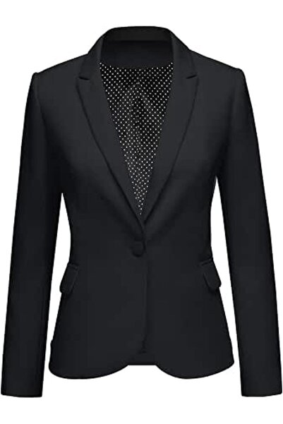 luvamia Women's Long Sleeve Formal Notch Lapel Button Down Blazer Pockets Jacket