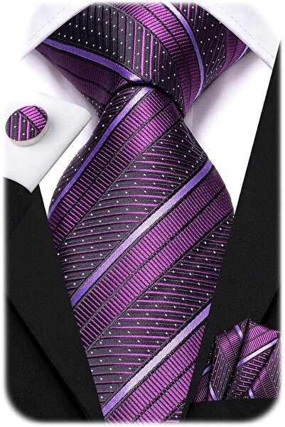 Dubulle Mens Paisely Silk Tie for Men Necktie and Pocket Square Set