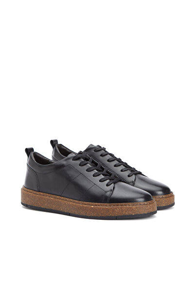 Dıvarese Siyah Erkek Deri Sneaker