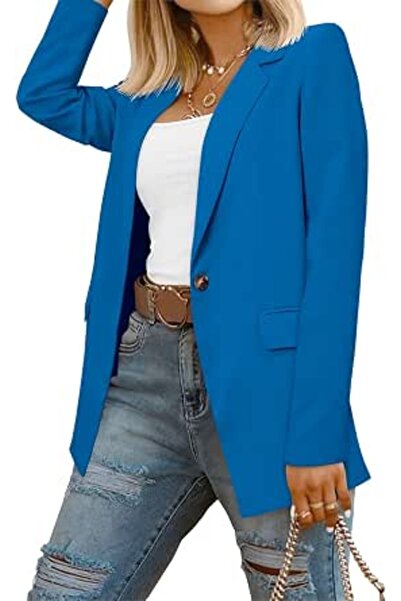 Crazyflie CRAZY GRID Womens Casual Blazer Jacket Long Sleeve Open Front Work ...
