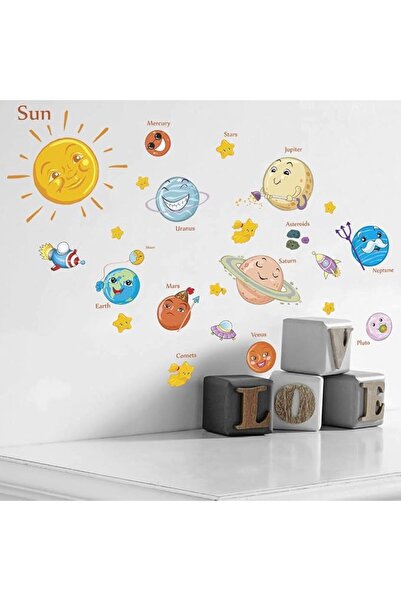 TERRIFI Kids Room Wall Art Decor Decals Cartoon Removable Universe, Space, Pl...
