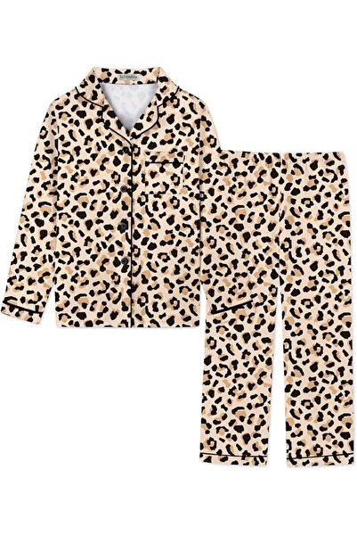 GENERAL Schbbbta Girls Boys Satin Pajamas Set, 2Piece Silk Nightwear Button-D...